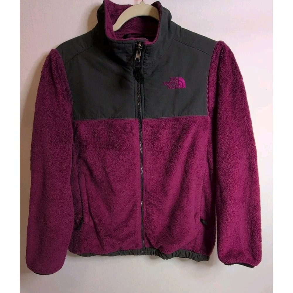 The North Face Osito Fleece Jacket Girls Size‎ L Purple/Magenta/Gray Full Zip
